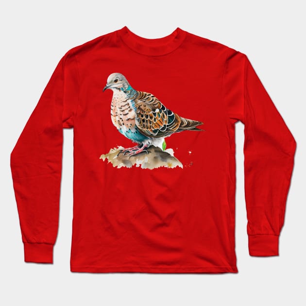 Turtle Dove Watercolor 2.0 Long Sleeve T-Shirt by CreativeDesignsx